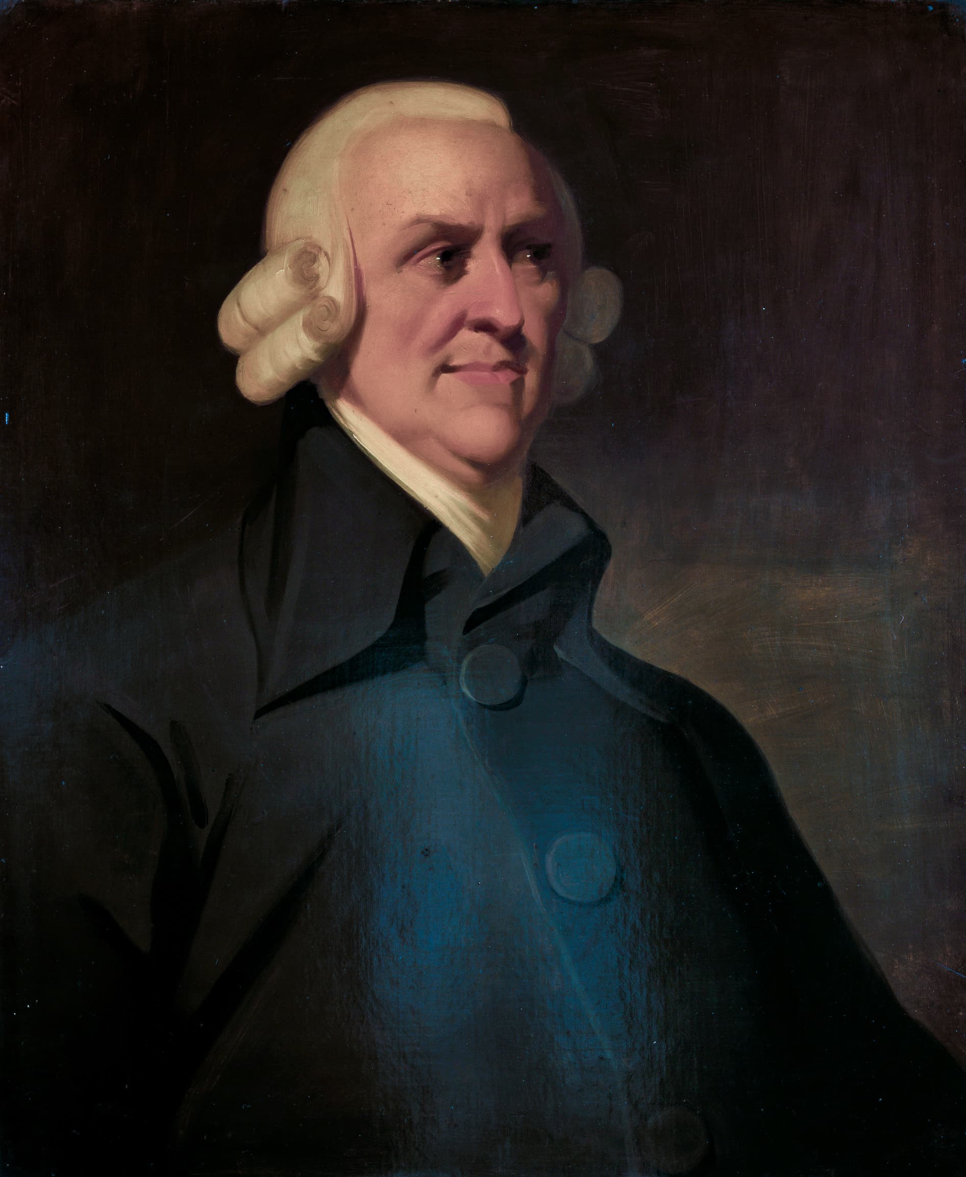 Portrait d'Adam Smith, le portrait Muir, le montrant en tenue du XVIIIe siècle.